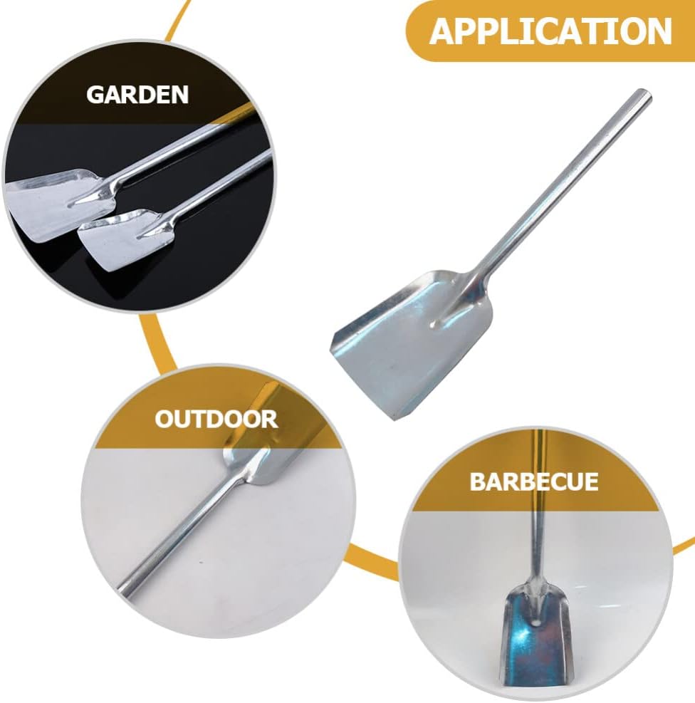 Fireplace Ash Shovel Iron Coal Shovel Poker Scoop Small Dustpan BBQ Charcoal Ash Poker Scoop Litter Cleaning Tool for Fire Pit Campfires
