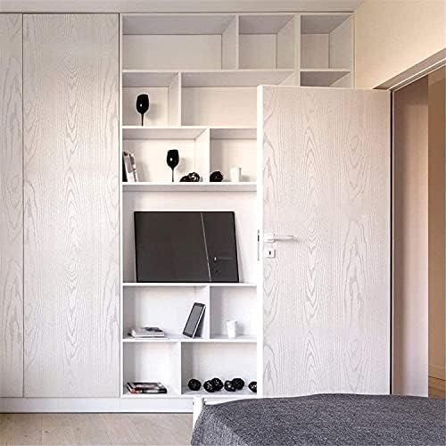 TJLMCORP 60×300cm White Wood Grain Wallpaper Stickers Self Adhesive Contact Paper PVC Thickened Durable Wallpaper