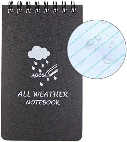 All Weather Spiral Notebooks, MMBOX Waterproof Steno Notepad Memo Scratch Pads for Outdoor Activities Recording and Tactical Pocket
