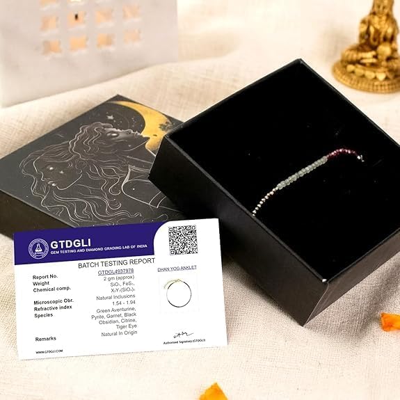 Astrotalk Dhan Yog Anklet for Women | Pyrite, Citrine & Tiger Eye Natural Healing Crystal Anklet for Wealth, Success, Confidence & Protection | Jewellery for Women | Gift for Woman, One Size, Stone