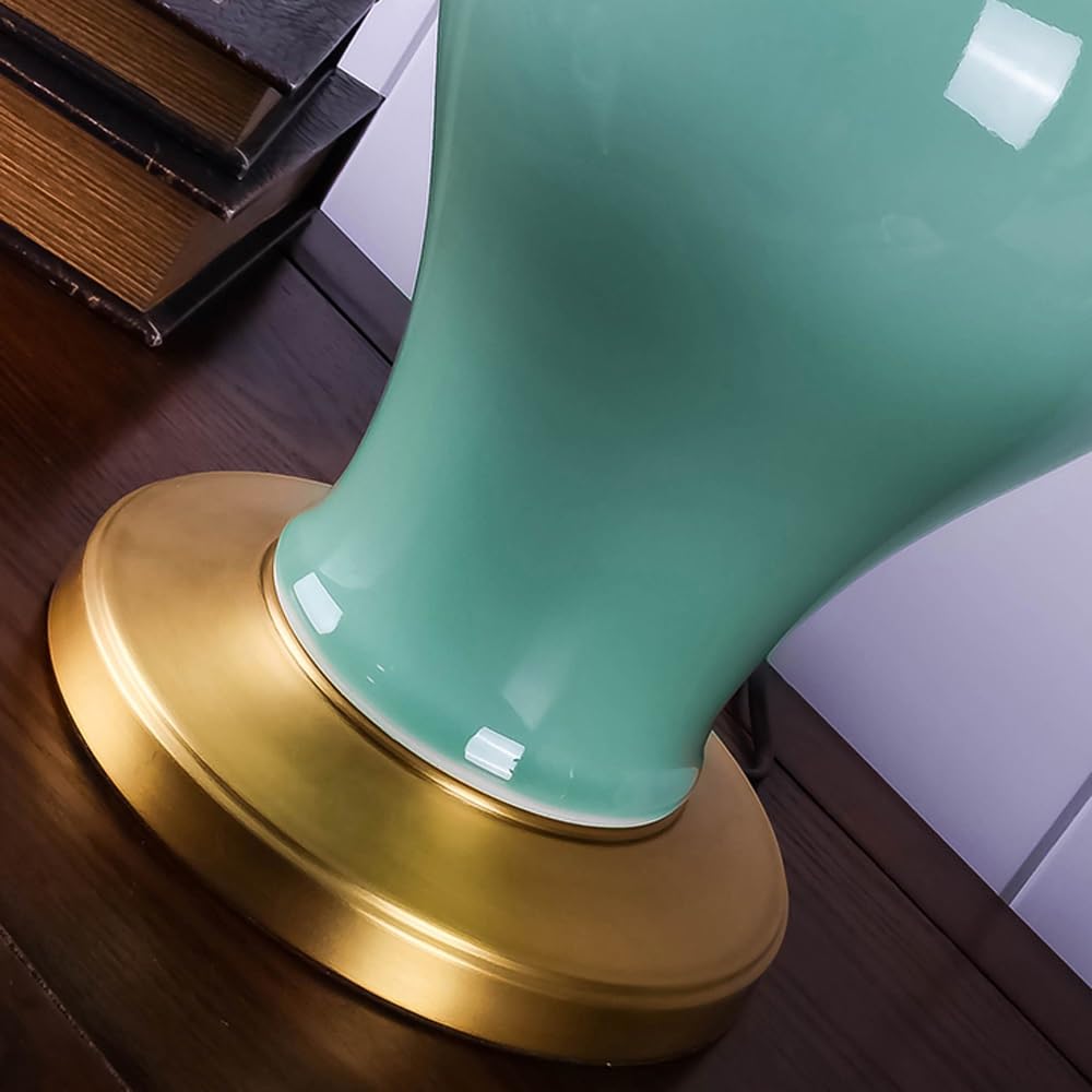 Lampa Stołowa, Lampa Z Białym Abażurem Z Tkaniny, Lampy Stołowe Na Stolik Nocny, Ceramiczne Lampki Nocne, Lampa Stołowa Do Salonu, Duże Lampki Do Sypialni Na Stolik Końcowy – Pilot, Przełącznik Zdaln