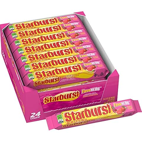 STARBURST FaveREDS Chewy Candy Bulk Pack, Full Size, 2.07 oz (Pack of 24) Cover