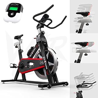 WeRSports® Exercise Bike Aerobic Training Cycle Indoor Cycling Machine Cardio Workout - Heavy Duty Frame - Adjustable Handle Bar & Seat & 6-Function Monitor