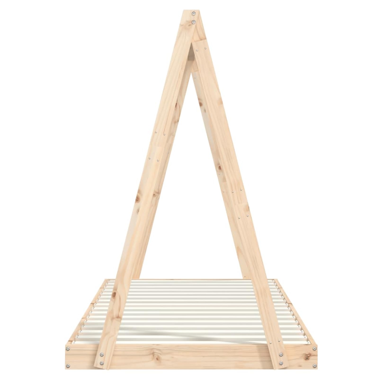 Homgoday Holz-Kinderbettgestell mit Tipi-Design | Massives Kiefernholz | 90x200cm Matratze | Für Kinder ab 4 Jahren 834537
