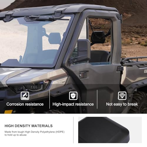 Image of Kiwi Master Large Side Mirrors for 2016-2026 Can-Am Defender /HD11 | Accessories, (Not Soft Doors / Soft Cab Enclosures), OEM Replacement 715008100, Adjustable Folding Rear View Mirror, Pair