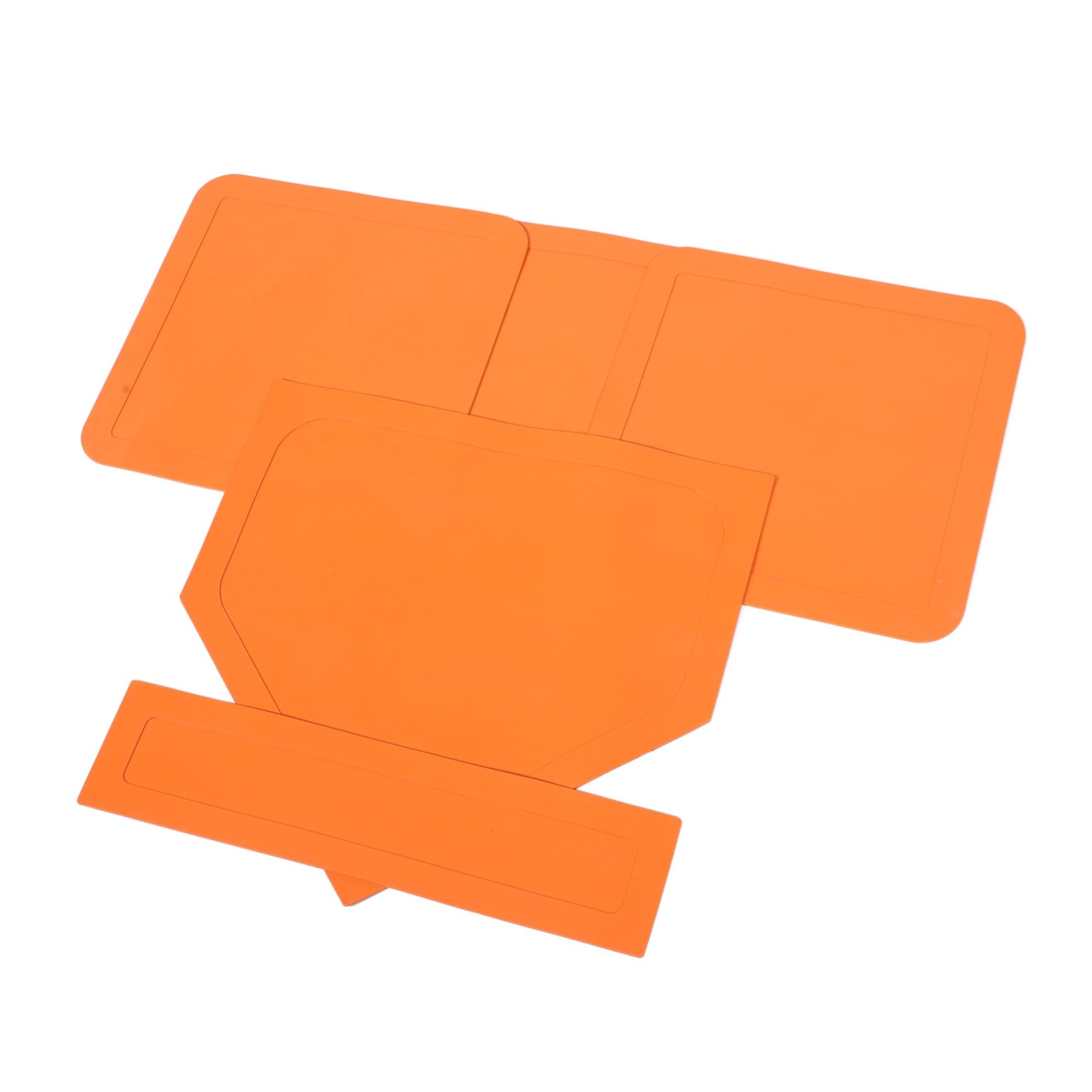 Toddmomy Placa De Softbol De Béisbol Bases De Kickball Tapete De Entrenamiento De Béisbol Bases De Béisbol para Jardín Equipo De Campo De Béisbol Caucho Orange