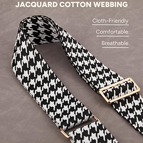Image of BAKKO Crossbody Strap Top Grain Leather Ends Gold Metal Hardware 2 inch Wide Shoulder Strap Replacement fits Handbags Purses Messenger Duffel Bags Gold Metal Hardware Adjustable Length from 36 inch-57 inch