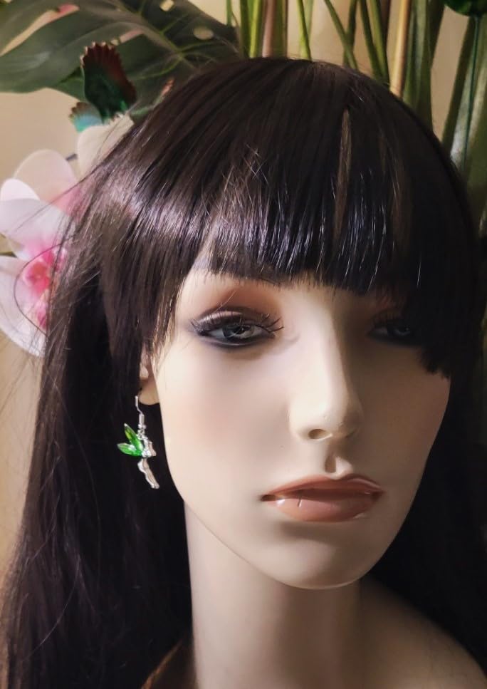 DianaL Boutique Tinkerbell Fairy Earrings Green Crystal Wings Gift Boxed Tinker Bell4