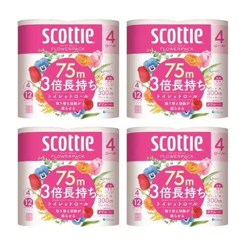 [スコッティ]トイレットロール ダブル フラワーパック 3倍長持ち 16ロール 香りつき 日用品 生活必需品 消耗品 紙 まとめ買い ストック 備蓄 トイレットペーパー 長持ち スピード発送 防災備蓄 新生活 防災 生活用品 日用消耗品