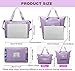 Large Capacity Folding Travel Bag, Lightweight Waterproof Luggage Bag, Expandable Travel Duffel Bag, Dry Wet Separated Gym Tote Bag, Weekender Overnight Bags for Women and Man (Light Purple)