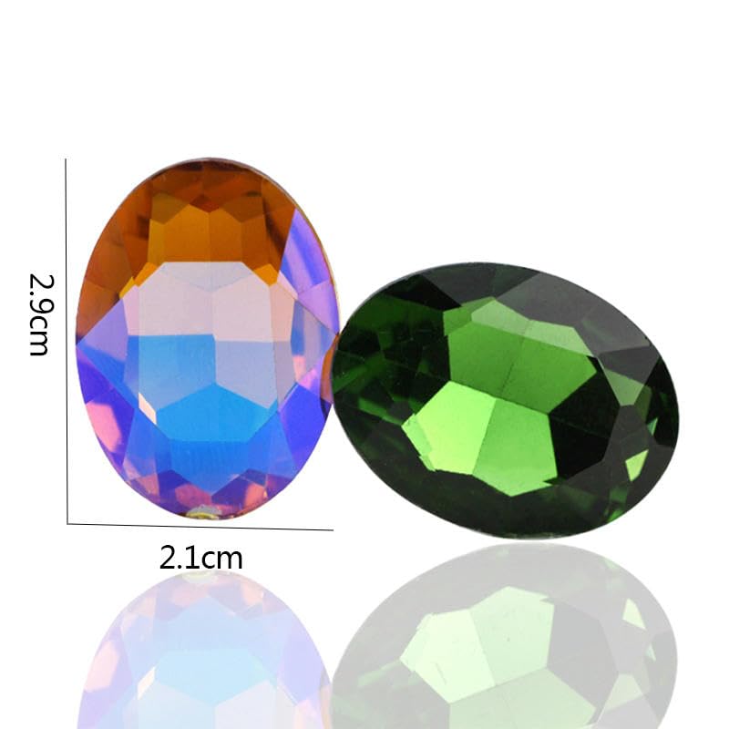 Wasser für Schmucksteine, AB Oval Glas Strass Nicht Hotfix Kleber Auf Acryl Multicolor Mehrere Größen Pack DIY(Sapphire45,8x10mm 50pcs)