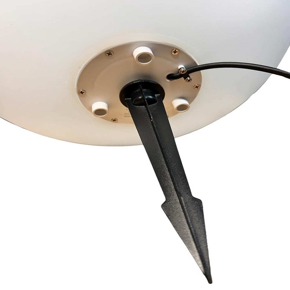 Lampada Sfera Luminosa da Giardino Esterno Impermeabile IP65 con Picchetto Attacco E27 per Lampadine LED Bianco Design Moderno Elegante Illuminazione Decorativa da Terra Casa Terrazza (Diametro 30 cm)