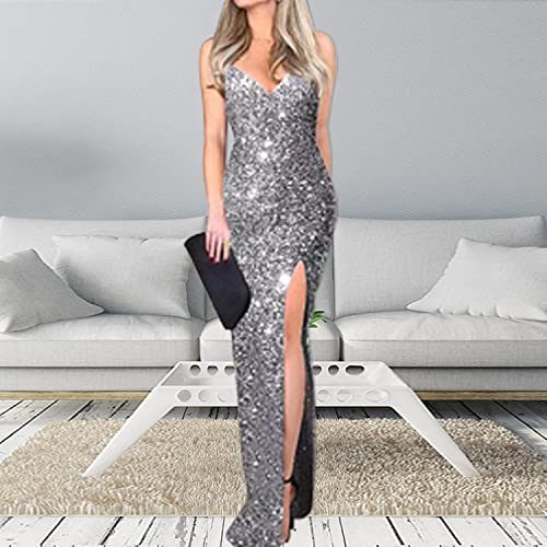 Image of Women Sleeveless Off Shoulder Split Evening Cocktail Long Dress