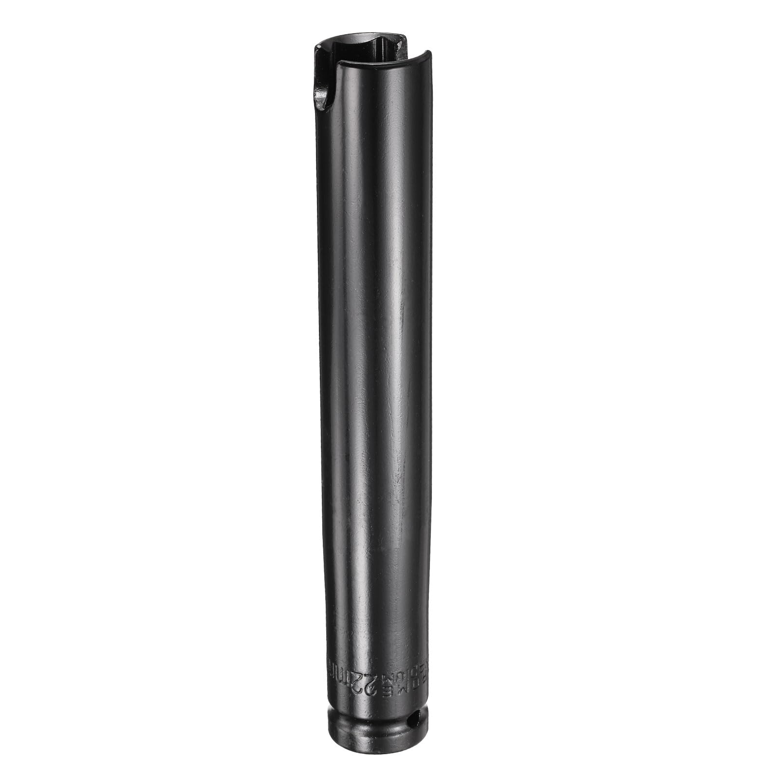 sourcing map 6-Point Slotted Deep Impact Socket 1/2" Drive 22mm Metric Socket (8") 200mm Extra Long Heat-Treated 45# Steel for Home Auto Axle Hex Bolts Wing Nuts Repair, Black
