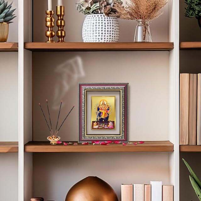 Image of DIVINITI Lord Vishwakarma 24K Gold Plated Foil Wall and Tabletop Photo Frame for Home Decor, Puja Room, Luxury Gifting | DG Frame 105 S1 (16x13.5 CM)