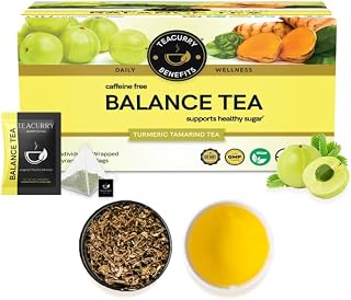 TEACURRY Diabetes Tea (1 Month Pack, 30 Tea Bags) - Helps Blood Sugar Level and Anti Diabetes Support - 100% Herbal Tea