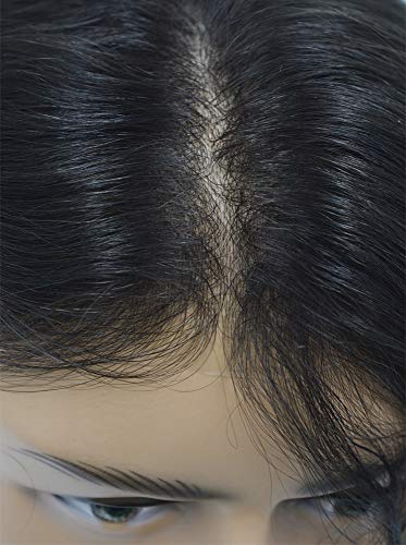 Hairnotion Super Thin Skin Amazing Natural 100% High Grade Hair Light To Medium Off Black With 20% gray hairToupee For Men (1B20#) - Image 4