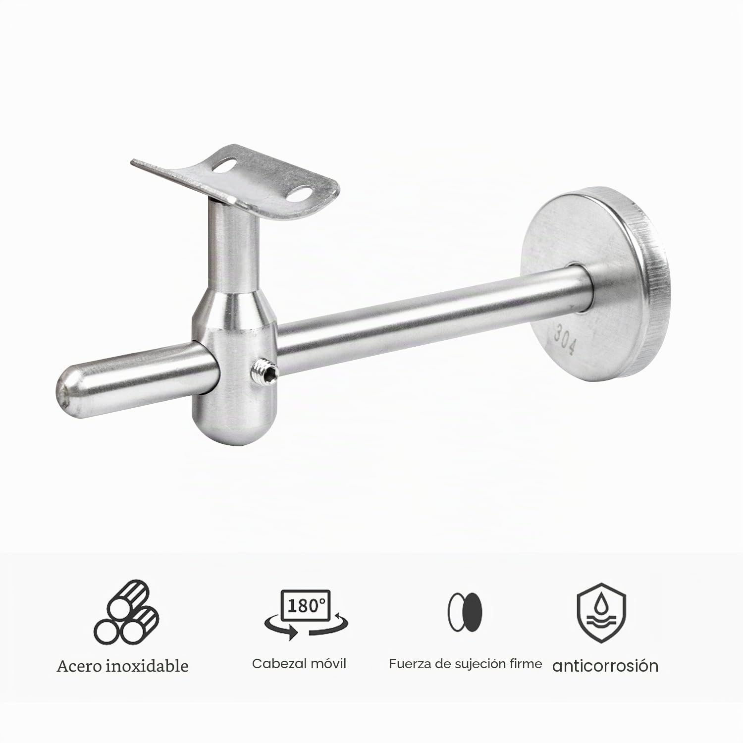 Soporte Pasamanos Ajustable Acero Inoxidable, 2 Piezas Soportes Baranda Barandilla Pasamano, Barandillas Accesorios Escaleras, para Protección de Seguridad en Escaleras, Pasillos, Baños etc