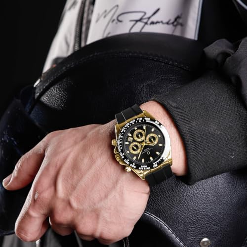 Image of Carlington Nitro Analog Chronograph Men's Polyurethane Strap Wrist Watch | Quartz Movement | Water & Shock Resistant Watch for Men | Casual & Formal Wear - CT 8054