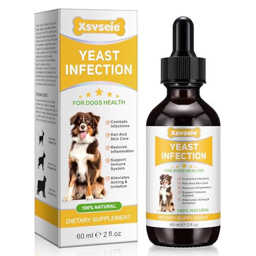 herlosfeel Yeast Infection Treatment For Dogs, Dog Yeast Infection Treatment,Natural Yeast Infection In Dogs For Itchy Dog Skin Relief Inflammation, Allergy Relief, Support Immune System (1 PC)