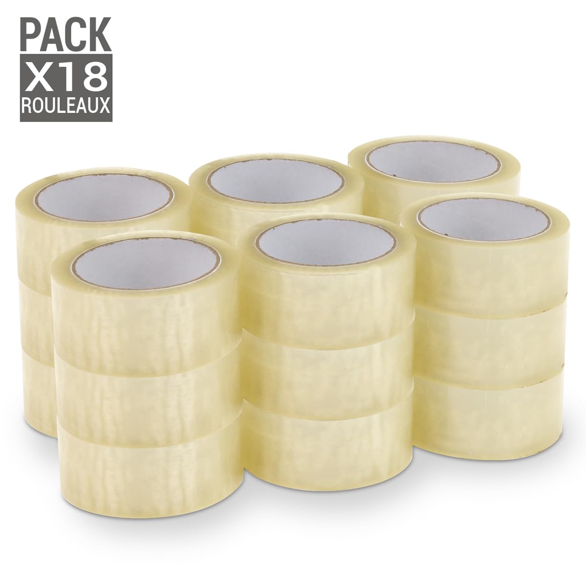 36 pz NASTRO ADESIVO TRASPARENTE PER IMBALLO 50mm x 66mt LOW NOISE