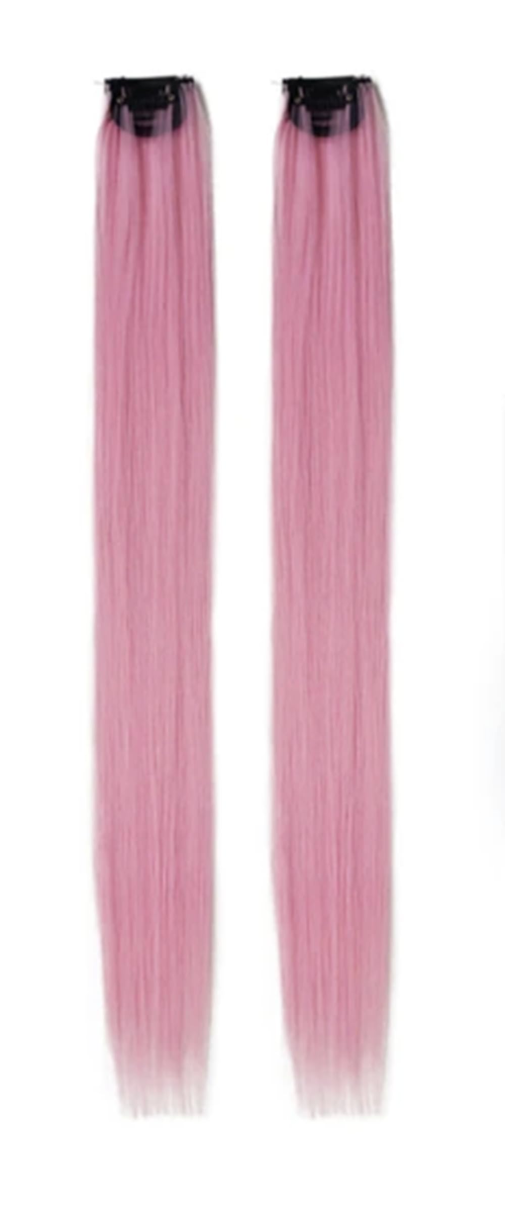One Piece Clip In Hair Extension Highlights Streaks 25g - 40g (2, Light Pink), 22 inches
