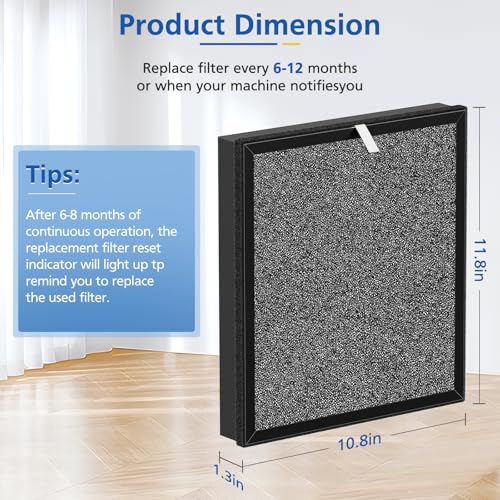 Image of LINNIW TZ-K2 Replacement Filter Compatible with ToLife Air Purifier TZ-K2, 3-in-1 Filtration Systemwith Activated Carbon & Pre-filter, TZ-K2-A replacement filter, 2 Pack