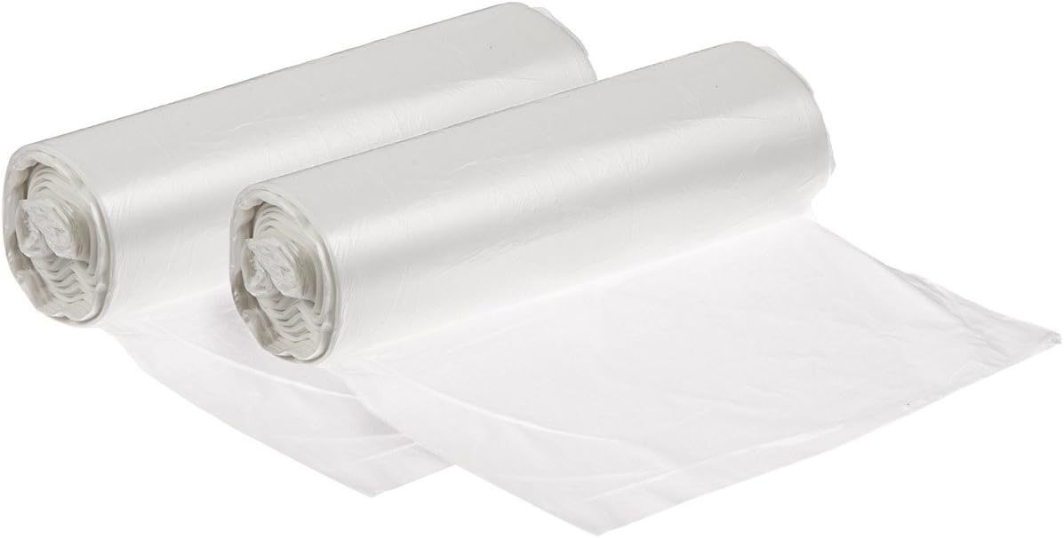 Fit 6 Gallon Small SOFT Trash Plastic Bag Liner Janitorial Business Commerical Home Office Ktichen Bathroom Bedroom Side Desk Garbage Living Room Indoor FOR SOFT TRASH, 24 x 24, 6Mic, Nat- 100/Ct