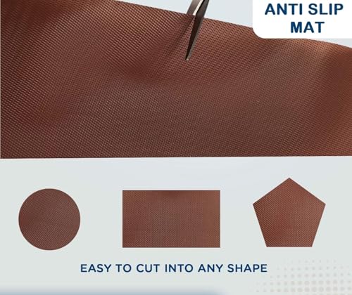 Image of JRM Multipurpose Waterproof EVA Anti-Slip Mat Roll for Kitchen, Drawer, Fridge, and Shelf Liner | Super Strong, Food Grade (Brown, 45W x 125L cm (1.25L m))