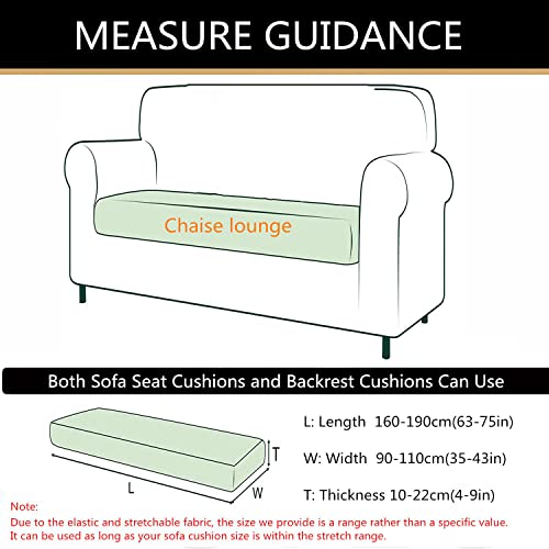 SYLC Stretch Sofa Seat Cushion Covers, Non-slip Sofa Cushion Cover with Ties and Elastic Bands - Image 3