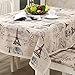 Tischdecke, Europäische Retro Style Beige Tischdecke Zeitungsdesign Paris Turm Drucken Wasserdichte Outdoor Party Tischdecke, Wischen, Große Und Saubere Tischdecke, Tischdekoration Für Küchentisch