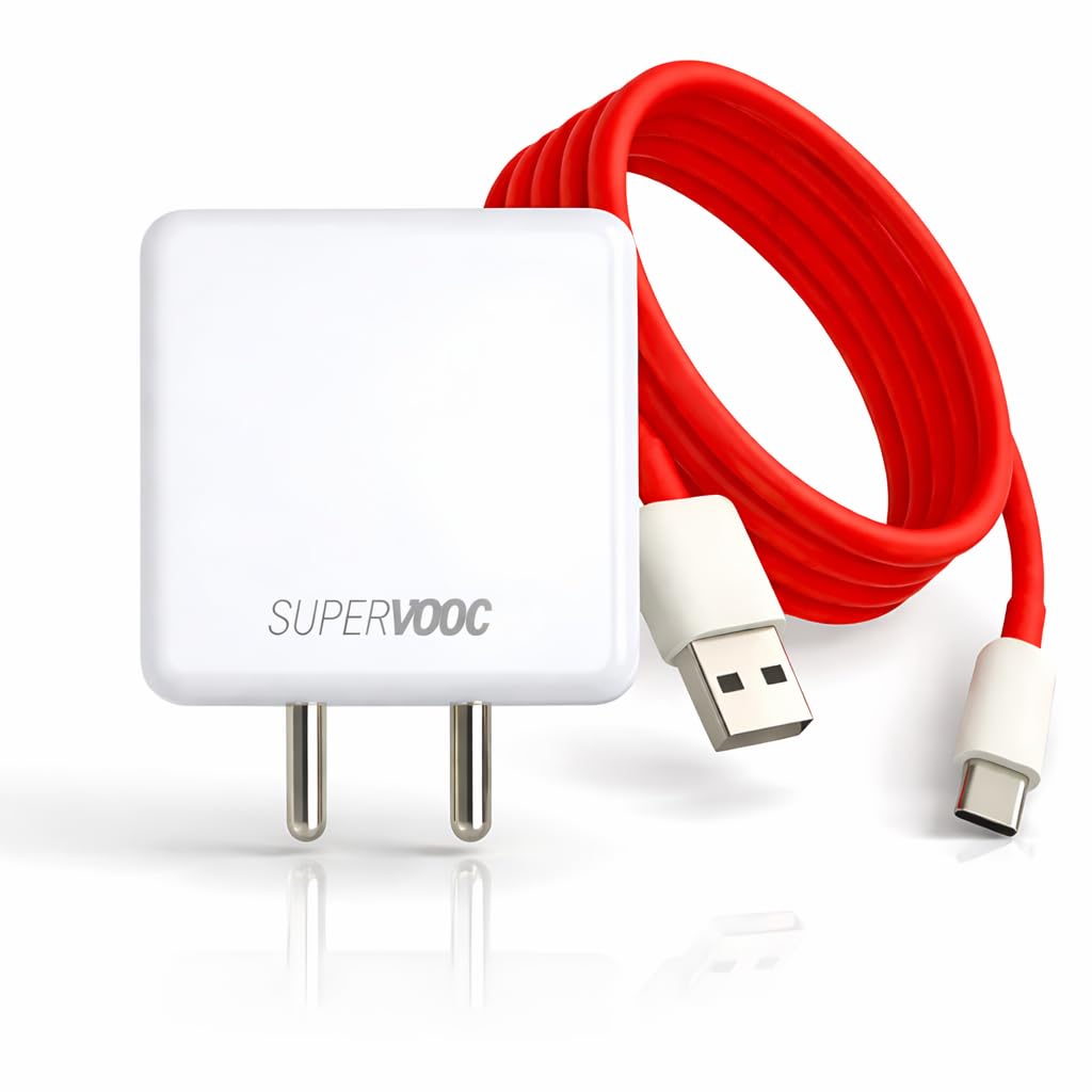 MAK Original 65W SuperVOOC Fast Charging Adapter with USB to Type-C Cable (Red) Compatible with OnePlus 11R, OnePlus Nord 3, Realme GT Series & USB-C Devices.-picture-38