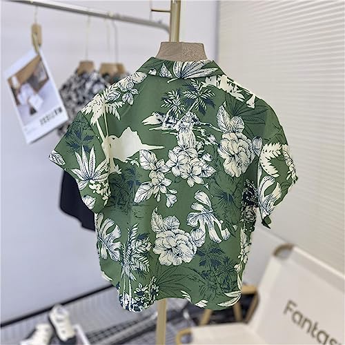 Kids Hawaiian Shirt Girls Boys Trapical Print Button Down Shirts Toddler Beach Holiday Preppy Clothes for Girls3