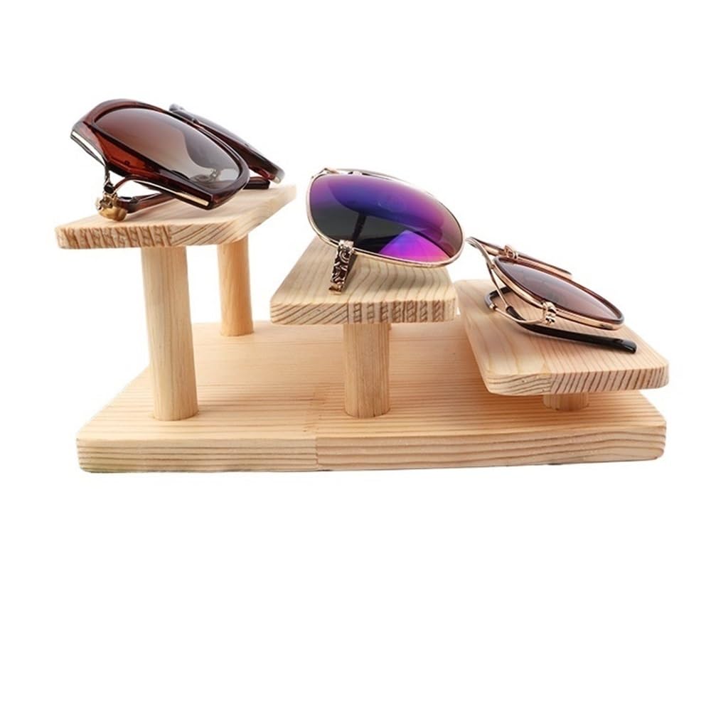 guiling-1986 Eyeglasses Display Rack Wood Sunglass Display Rack Multi Layers Shelf Eyeglasses Show Stand Jewelry Holder for Pairs Glasses Showcase Organizer for Eyewear(Large)