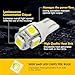 Bittwee T10 Car Led Bulb, 10PCS 5050 5SMD 5W DC 12V Bright License Plate Front Rear Sidemarker Trunk Light, Error Free Automotive Replacement Bulbs, Universal for Vehicles (White)