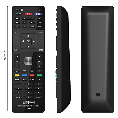 Image of Gvirtue Universal TV Remote for Almost All Vizio LED LCD 3D Smart E Series TV Smart Internet Apps with Amazon, Netflix and M-GO Keys, Sub XRT112 XRT100 VR1 2 10 15 etc., VZ-2+L