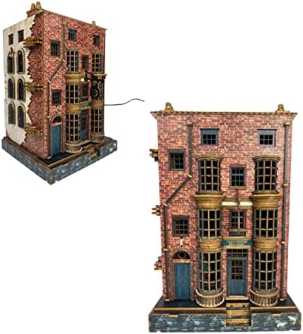 LKWood Book Nook Miniature Kit Pre Colored, DIY Bookshelf Insert, DIY Bookend Decor Building Model Kit with LED Light, Booknook Accessories LK - Magic Wand Shop (DIY Kits)
