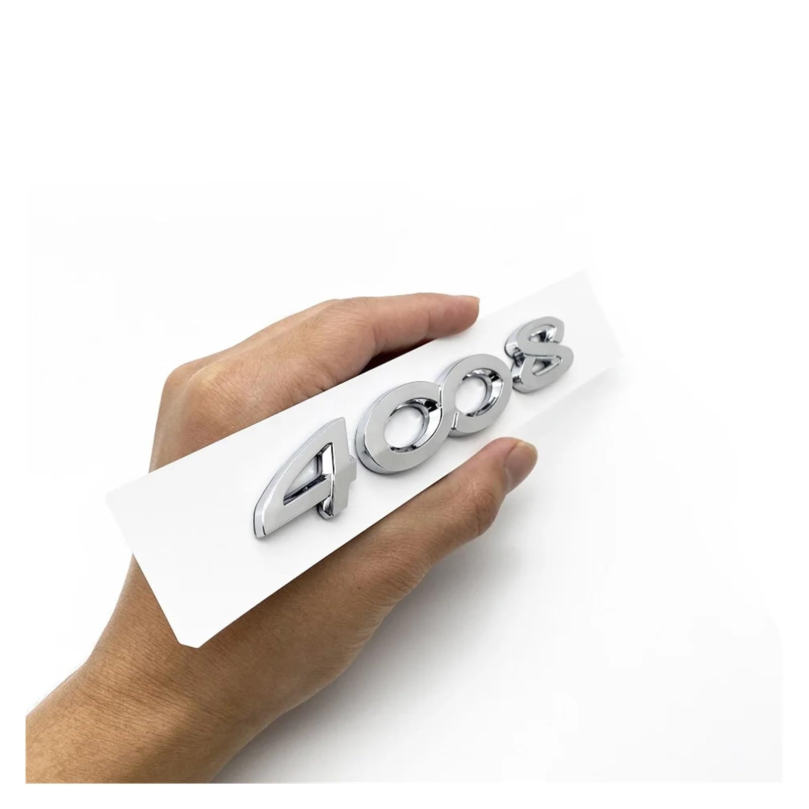 MSEURO 3D ABS Chrome Argent Noir Coffre Arrière De Voiture Decal Emblème Badge Lettres Numéro Autocollant Fit For Peugeot 2008 3008 4008 5008 Accessoires (Color : 2008 Silver