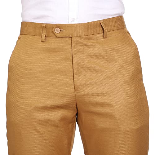 Image of MALENO Men's Diamond Textured Regular Fit Trouser | Soft and Breathable Fabric | Trousers for Office, Party