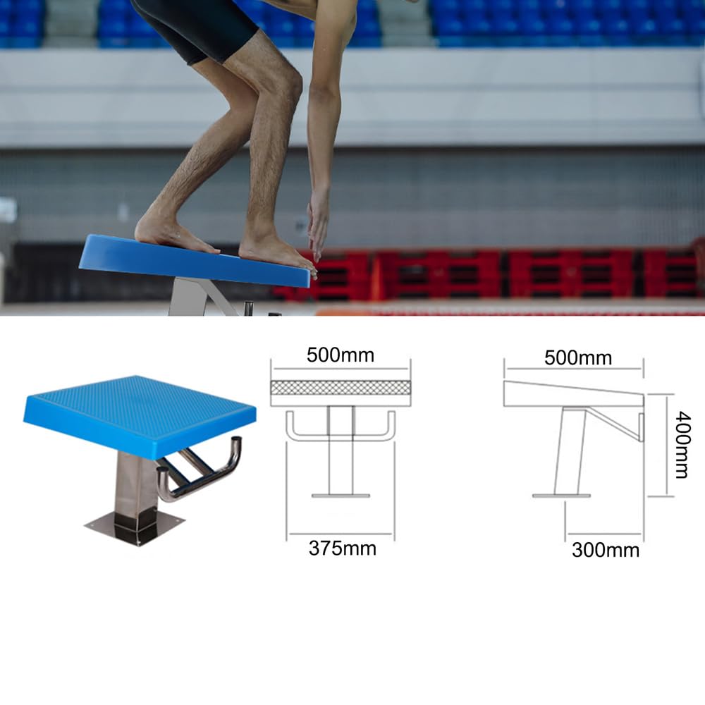 Schwimmbad-Sprungplattform, rutschfeste Sprungbretter aus Edelstahl, Hochleistungspools Trainingswettkampf geneigte Arbeitsplatten-Sprungplattform, Last 600 lb, geneigt um 15 °