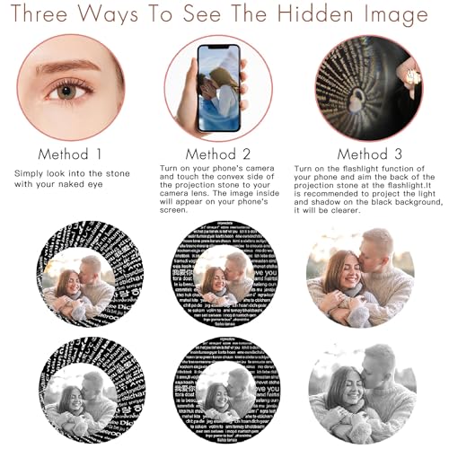 Svyqwmz Personalisierte Katze Anhänger Foto Projektion Halskette Ich liebe dich in 100 Sprachen Halskette Gedenkschmuck für Frauen Männer Familie Freund