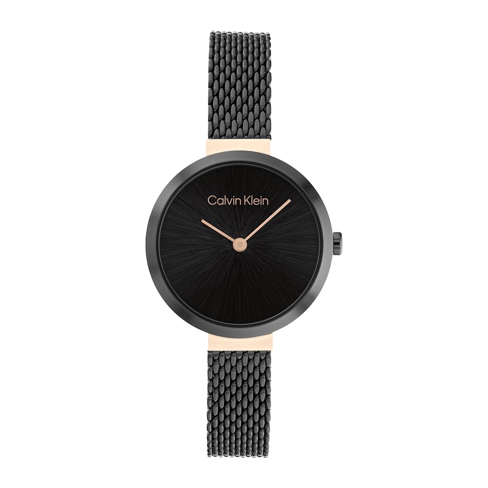 Calvin Klein Analogue Quartz Watch for Women with Stainless Steel mesh Bracelet