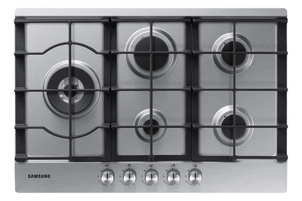 5 Burner Gas Hob NA75D3030AS/EU with Cast Iron Grates, Stainless Steel