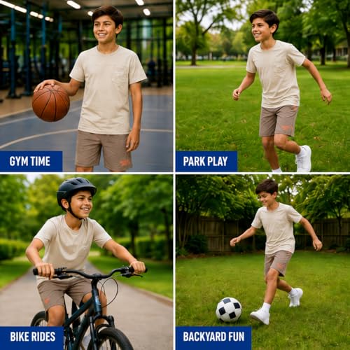 Image of Reebok Boys Athletic Shorts Set - 2 Piece Summer Clothes Outfit with Graphic Tee and Boys Basketball Shorts for Active Kids