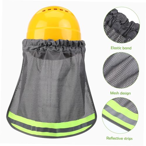 Casco de construcción accesorio con protector de cuello para obras al aire libre 7