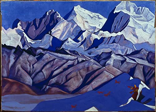 Affiche d'Art Peinture Chevaux Rouges de Roerich : Finition Premium Grand Format 60x90