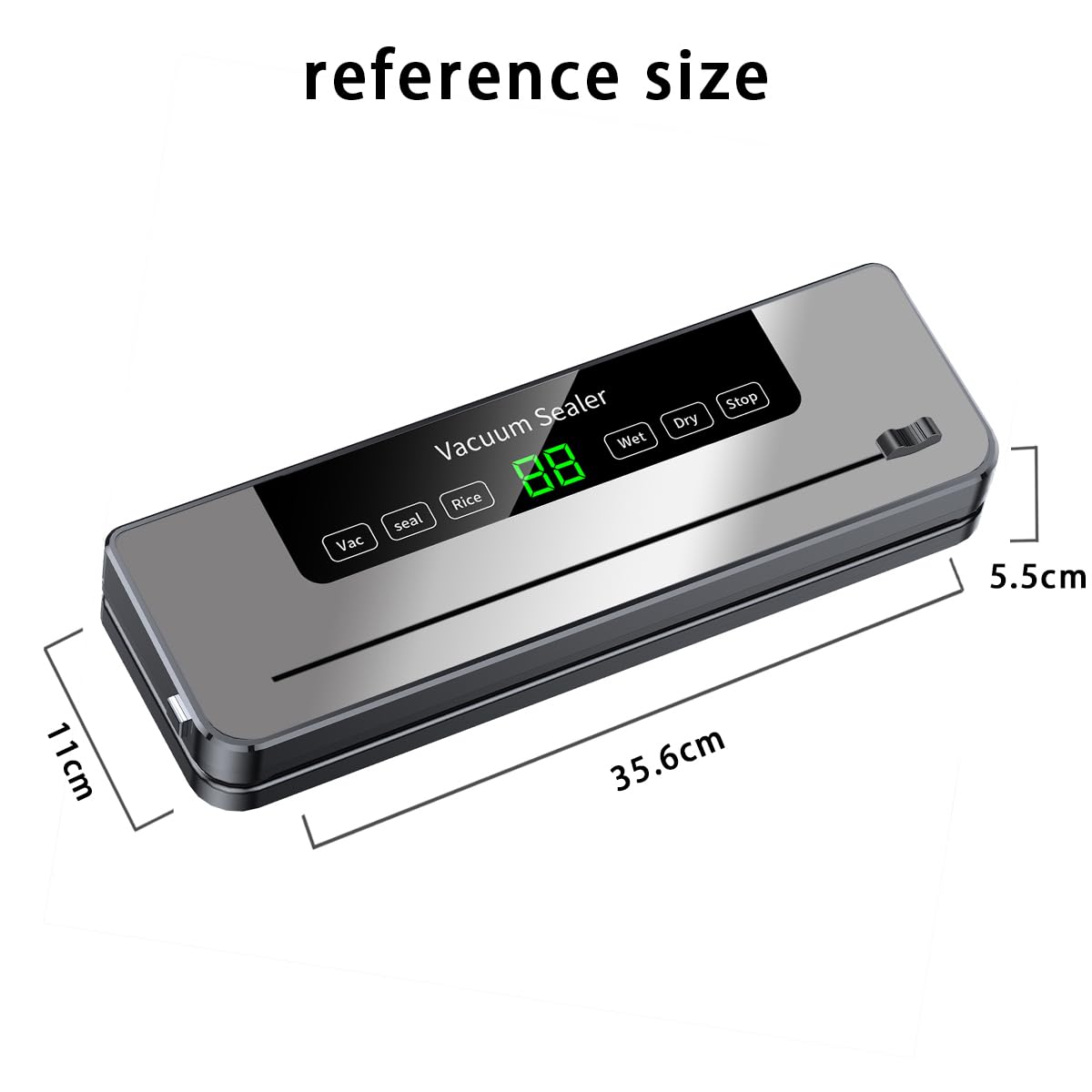 Vakuumiergerät, Vakuumierer 5 in 1,starker Lebensmittel-Vakuumiergerät für frische Lebensmittel, trockene/nasse Lebensmittel, 30-Vakuumbeutel und eingebautem Cutter (schwarz)