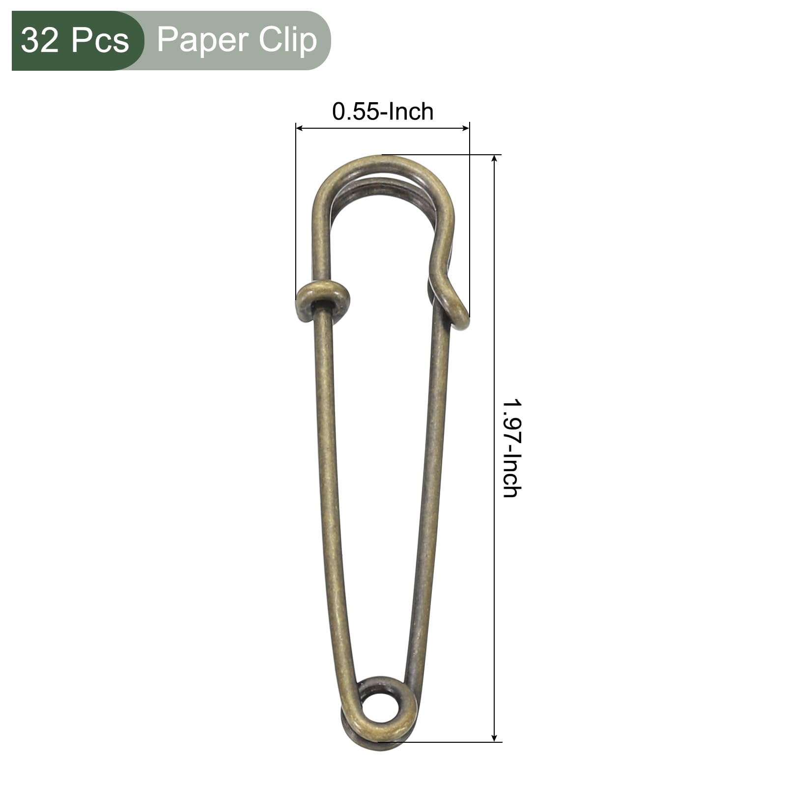 YOKIVE 32 Pcs Safety Pins, Large Metal Sewing Pins, Bronze Tone, 2 Inch - Image 2