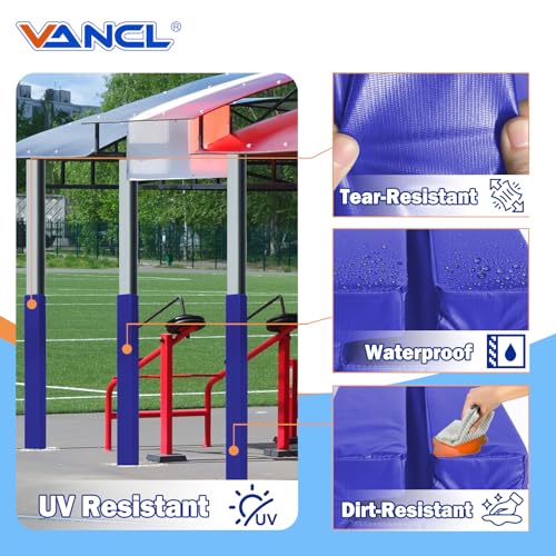 VANCL I-Beam PU Padding - 3FT High 2\'\' Thick Sponge Filling with Reinforced Mesh Fabric, for 8 Inch Flanges, Superior Shock Absorption for Indoor/Outdoor Courts & Garages, Blue