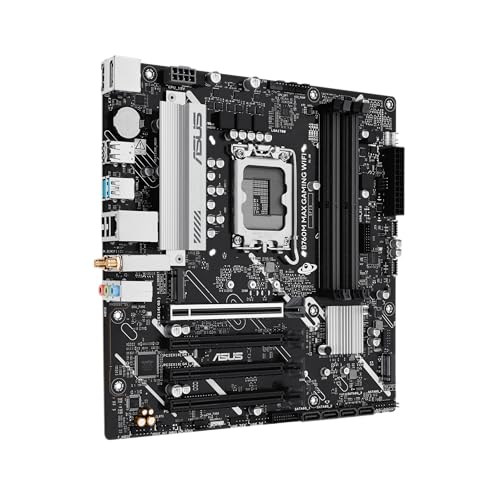 Image of ASUS B760M MAX Gaming WiFi Intel B760 (LGA 1700) mATX Motherboard, Advanced AI PC-Ready, PCIe 5.0 x16, DDR5, 3X M.2, Wi-Fi 6, DisplayPort, HDMI, SATA, USB 10Gbps Type-A, USB 5Gbps Type-C, Aura Sync